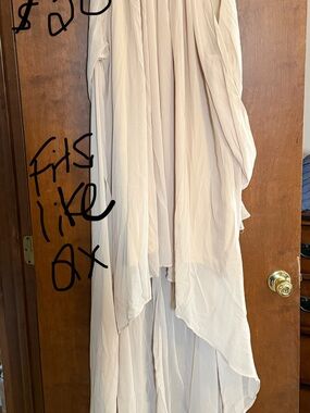 Fashion Nova Cream/Light Beige Flowing Maxi Dress